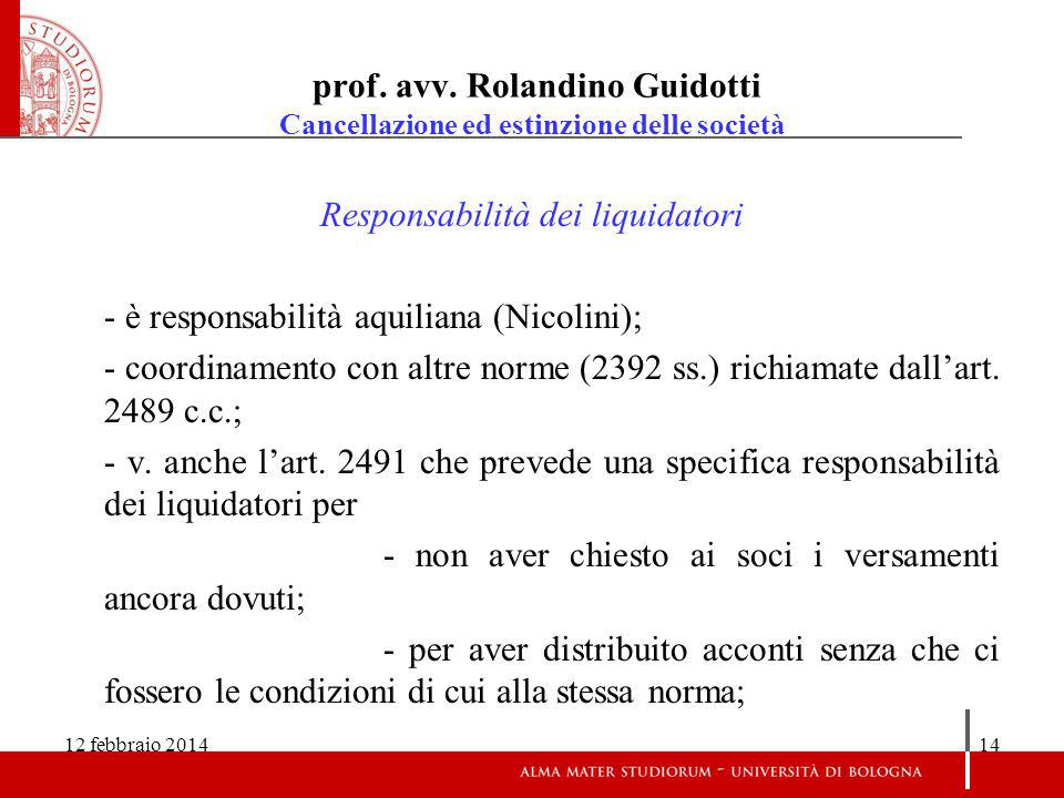 Prof Avv Rolandino Guidotti Cancellazione Ed Estinzione Delle Societ